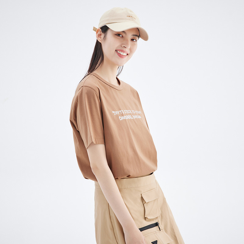 [100%棉]坦博尔女式短袖t恤2022新款圆领印花时尚气质半袖女TB2020220