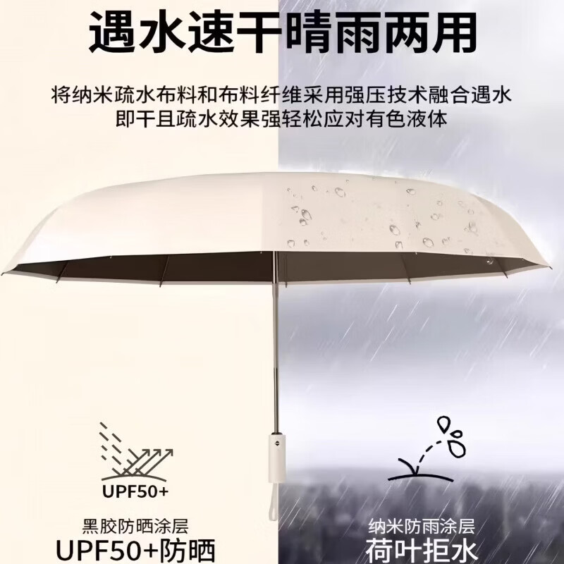 栀遇自动伸缩晴雨两用便携折叠伞 ZHIYU 防水透气轻盈设计