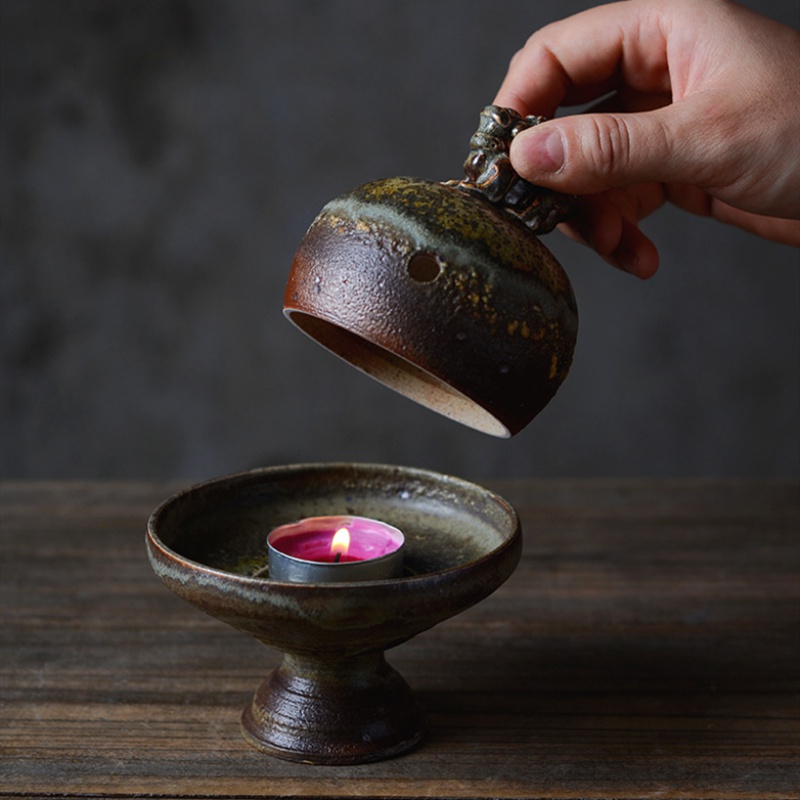 美帮汇盘香倒流香香炉粗陶瑞兽仿古刻盘香炉香道茶席香薰炉居室炉香座高清大图