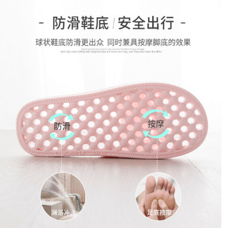 抖音同款网红主播浴室拖鞋卫生间冲凉洗澡防滑漏水速干凉拖鞋家用镂空按摩鞋底男女新品 深蓝色 星球 42-43码