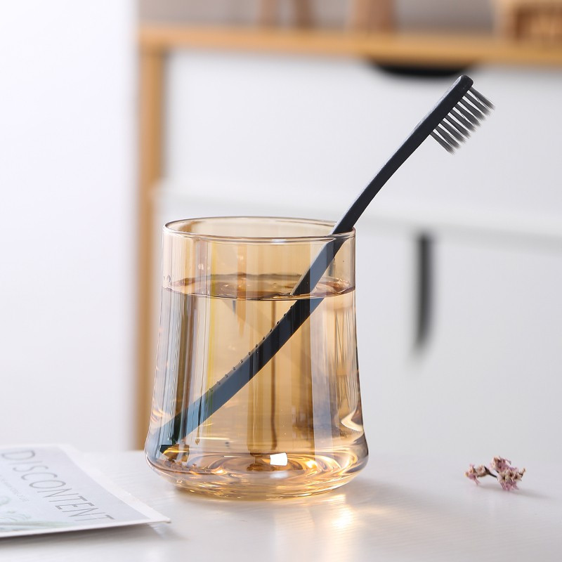 洗漱杯漱口杯刷牙杯牙刷杯情侣一对玻璃牙缸家用北欧ins酒店简约 三维工匠 H043炫彩[送牙刷]