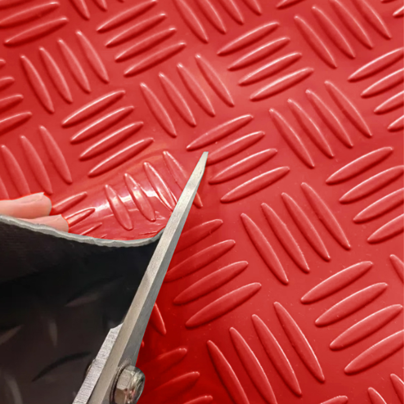 臻远 ZY-DT044橡胶防滑阻燃地垫车间仓库地板垫走廊地毯 红色1.8米宽1米长高清大图