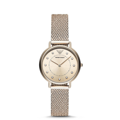 阿玛尼(Emporio Armani) 时尚休闲钢带女士石英手表AR11129