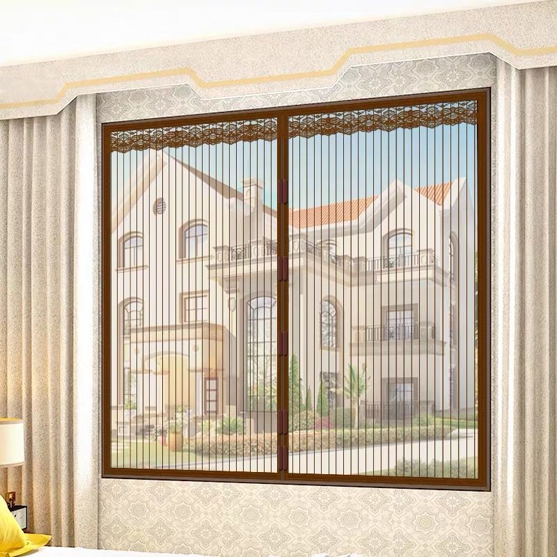 免穿纱窗门定做魔术贴防蚊纱窗纱窗高档窗帘加密防蚊磁性纱窗门帘