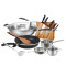 菲仕乐(fissler)锅具套组 TZ00000875 不锈钢炒锅不粘锅奶锅刀具14件组