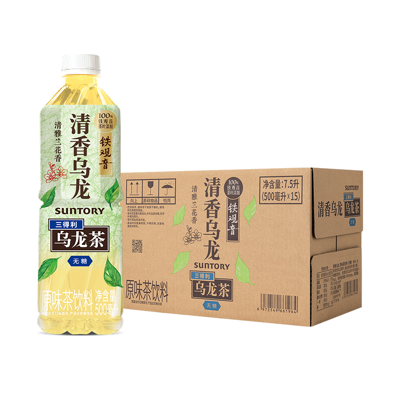 SUNTORY三得利清香乌龙茶无糖0脂添加铁观音500ml每瓶茶饮料[MR]