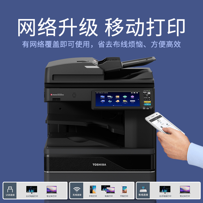 东芝DP-3028A黑白多功能复合机A3网络双面打印双面复印自动输稿器彩色扫描 自动输稿器+双面器+落地三纸盒高清大图