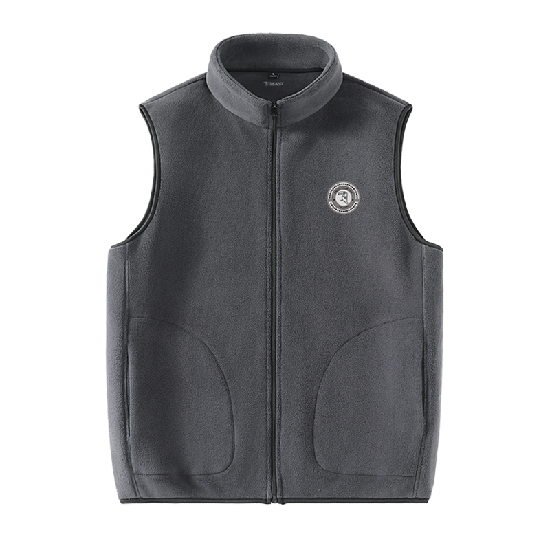 啄木鸟潮流马甲男款秋冬季摇粒绒保暖背心男士美式潮牌立领坎肩肩高清大图