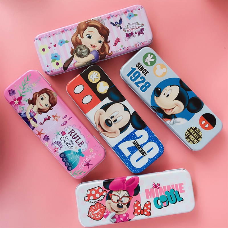 正版铁质塑料文具盒双层铅笔盒男童女童小学生可爱卡通笔袋 b638三层