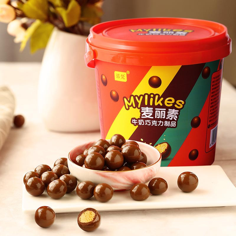 SNWQ诺梵纯可可脂牛奶巧克力口味麦丽素450g