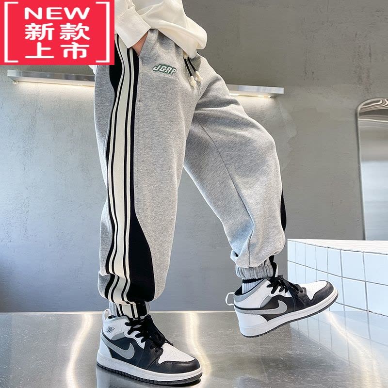 可莉允2022新款儿童装男童加绒裤子秋冬款冬装加厚运动保暖中大童卫裤潮保暖裤图片