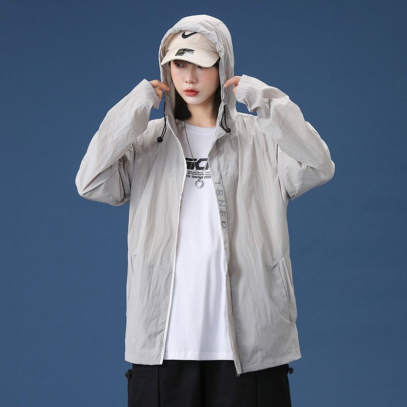 冰丝防晒衣女2022新款夏季防紫外线长袖超薄款情侣外套骑车防晒服