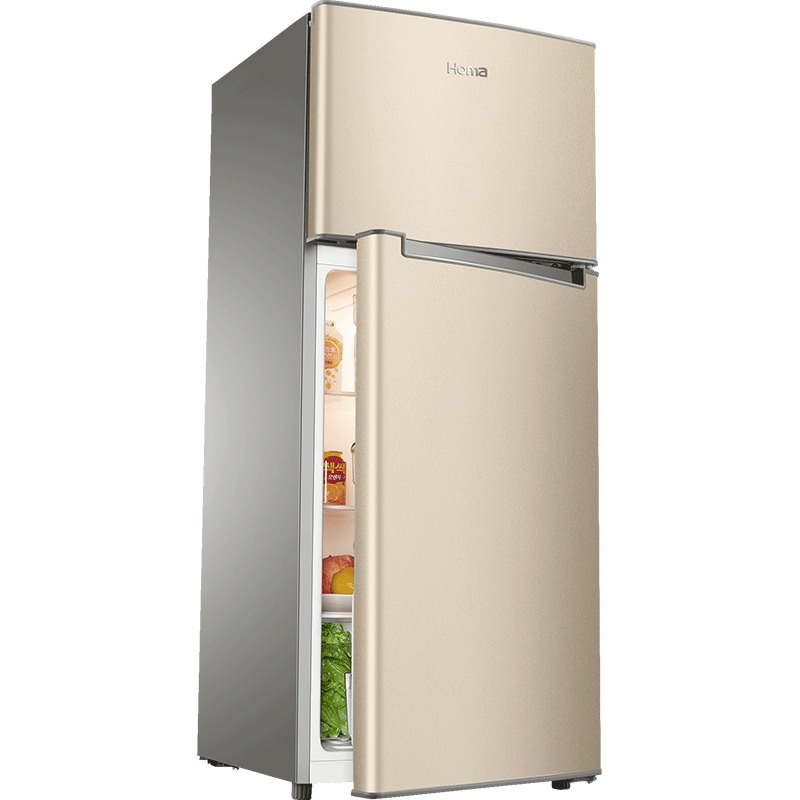 奥马homa130升双门冰箱家用租房办公室大冷藏双开门电冰箱小型冰箱bcd