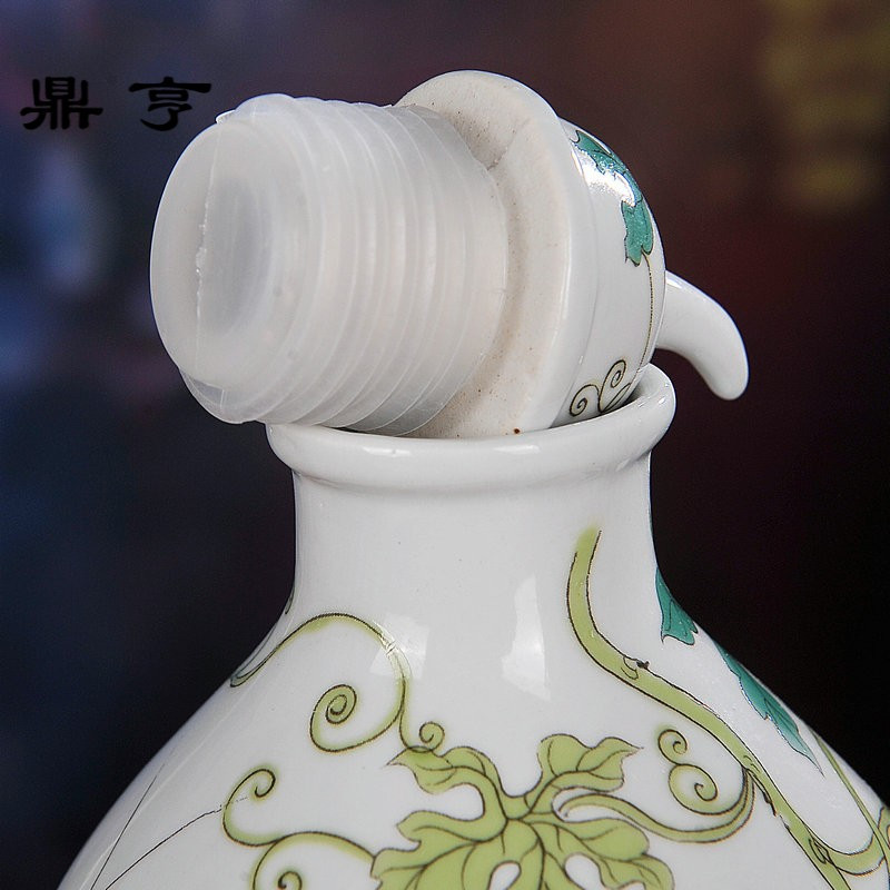 鼎亨景德镇陶瓷酒瓶5斤葫芦款酒壶酒坊用白酒泡酒器密封罐家用