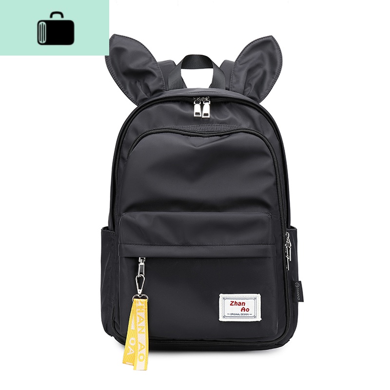 高中生书包女校园时尚原宿中学生双肩包女大容量韩版森系旅游背包NEW LAKE 大双肩黑色