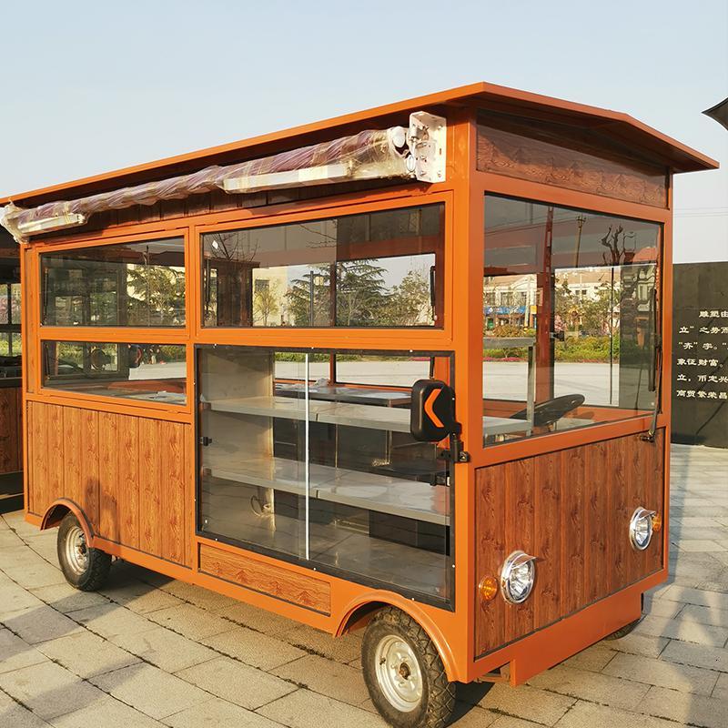电动四轮炸串美食车夜市摆摊小推车流动早餐定制仿古炸串车官方标配