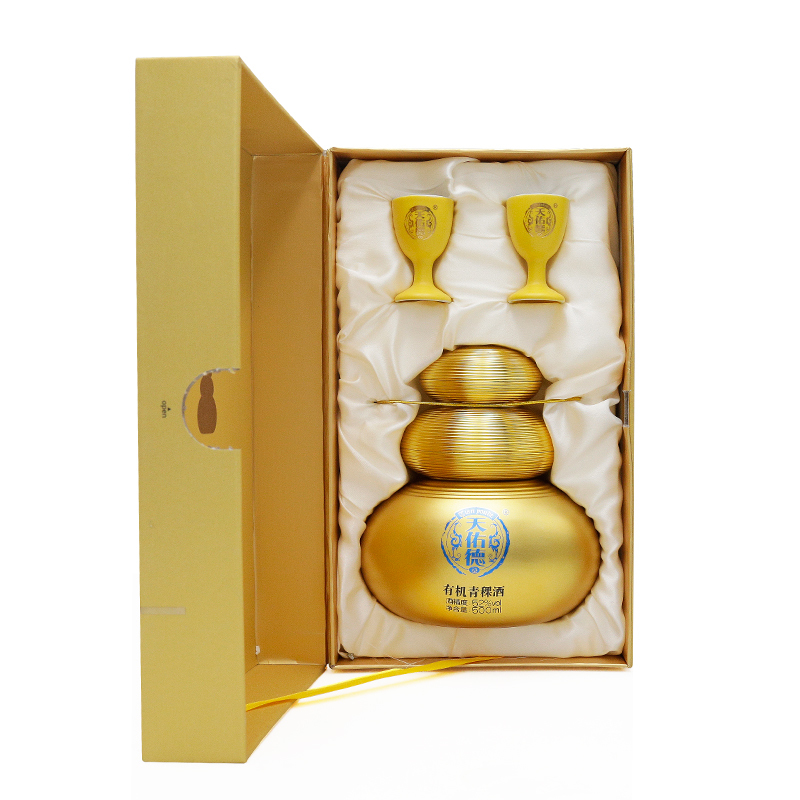 天佑德52度金宝有机青稞酒清香型白酒礼盒装500ml4瓶整箱装