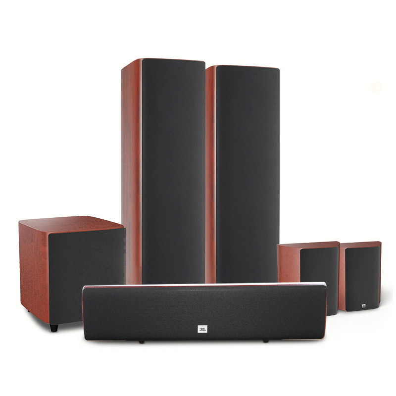 JBL STUDIO 698家庭影院音响套装家用音箱木质HIFI落地式双8寸低音 5.1声道家庭影院套装 红色高清大图