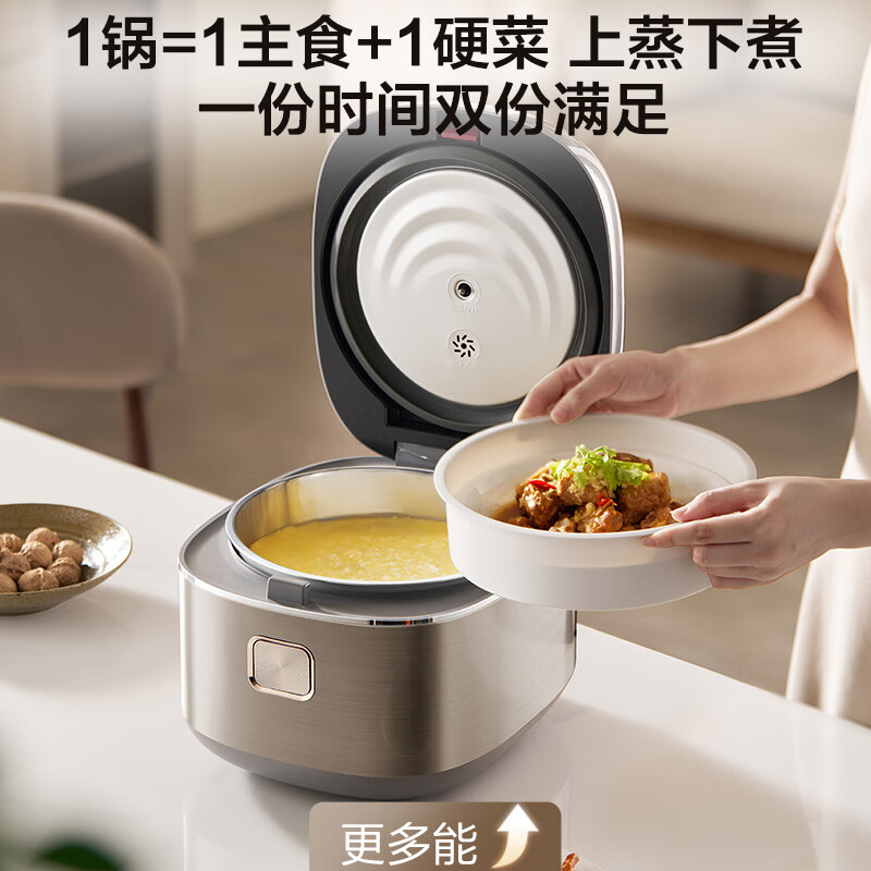 苏泊尔(SUPOR)电饭煲0涂层不锈钢4L防溢电饭锅金属煲体多功能微压家用4-5人智能预约电饭锅F40F68S高清大图