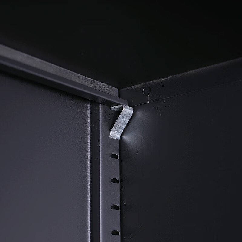 科野 文件柜铁皮柜办公柜黑色档案柜钢制柜书籍资料文档柜玻璃门柜子带锁矮柜 六门书柜(右)高清大图