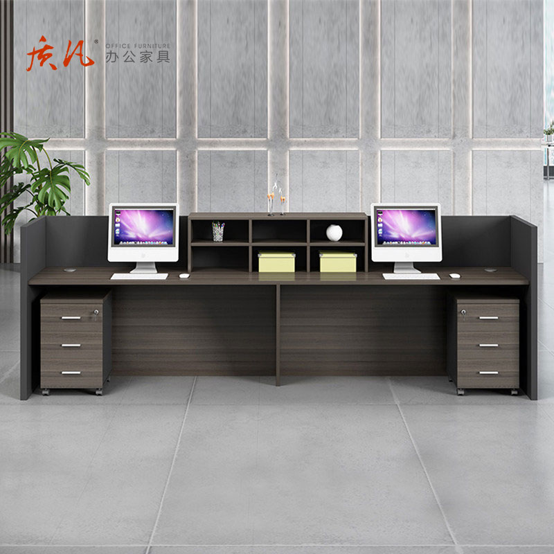 苏宁 质凡 创意前台桌接待简约公司含柜吧台桌 2800x600x1100mm高清大图