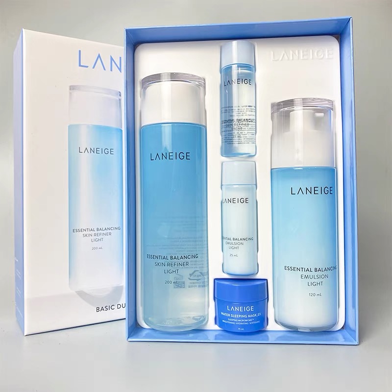 Laneige 兰芝水乳护肤套装 2023新旧包装水酷补水保湿滋润营养淡化细纹水库凝肌水乳两件套装 滋润型高清大图