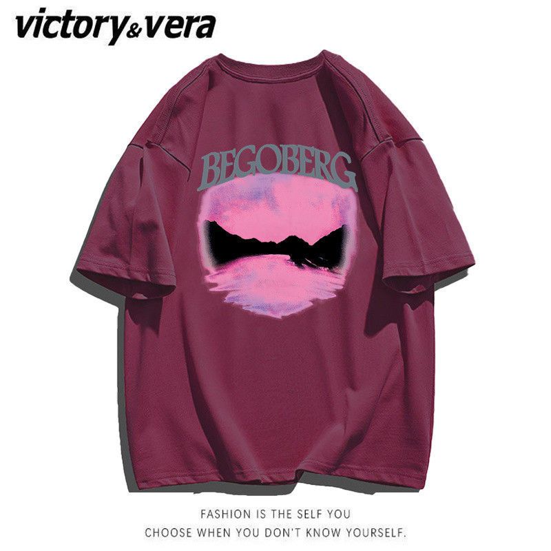 VICTORYVERA美式高街复古黑色短袖t恤女2022夏季新款韩版宽松上衣