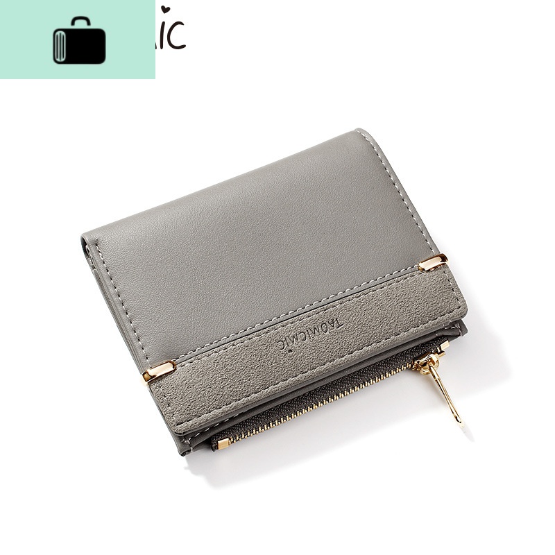 对折2020新款两折简约韩版多卡位短款ins潮女士薄款折叠小零钱包NEWLAKE 928010灰色店长验货发货