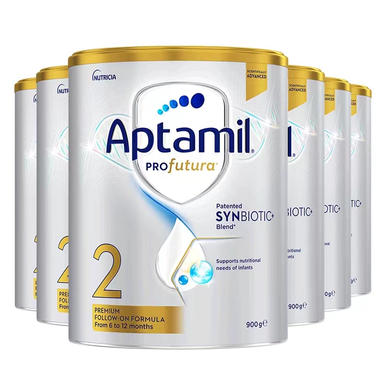 有效期到27年5月-6罐装 | Aptamil 澳洲爱他美 白金版(土豪金)2段婴幼儿配方奶粉(6-12个月)900g高清大图