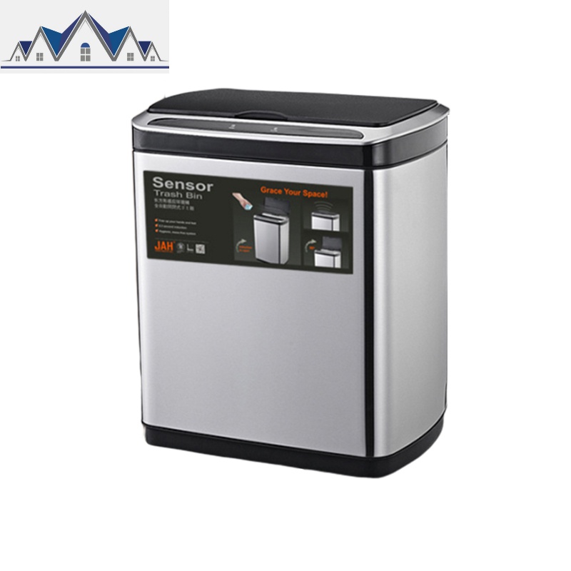 创意智能自动感应垃圾桶家用电动不锈钢带盖客厅商场银行大容量 三维工匠高清大图