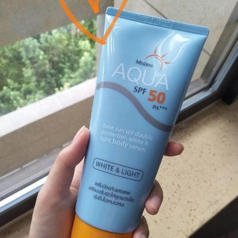 泰国mistine防晒乳蜜丝婷aqua小黄帽身体防晒霜泰版大1支