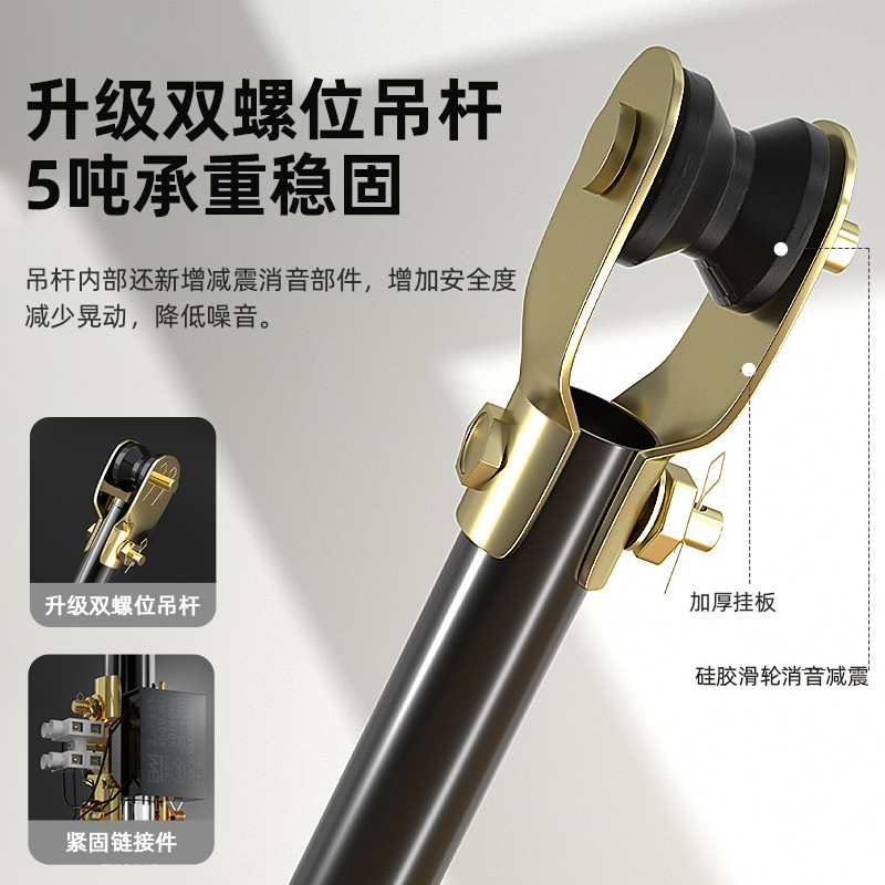 奥克斯(AUX)吊扇家用餐厅电风扇吊扇客厅工业大风力轻音吊顶风扇 56寸轻奢黑五叶遥控款高清大图
