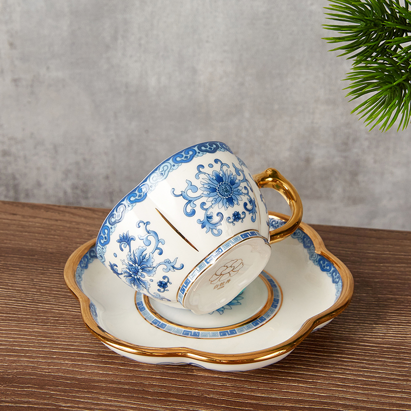 Gao Chun Ceramics 高淳陶瓷小金枝描金珐琅彩描金骨瓷茶具套装茶杯茶壶高端家用功夫中式高清大图