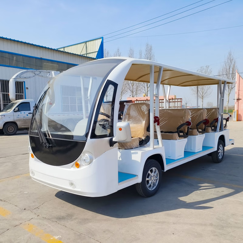 德武军恒电动观光车电动巡逻车敞篷14座大巴车4000瓦+72v100ah*6只铅酸电池刹车助力