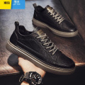 聚范男鞋2024新款黑色工作皮鞋男韩版运动男士鞋子男休闲百搭百搭 3019主图款黑棕色 44