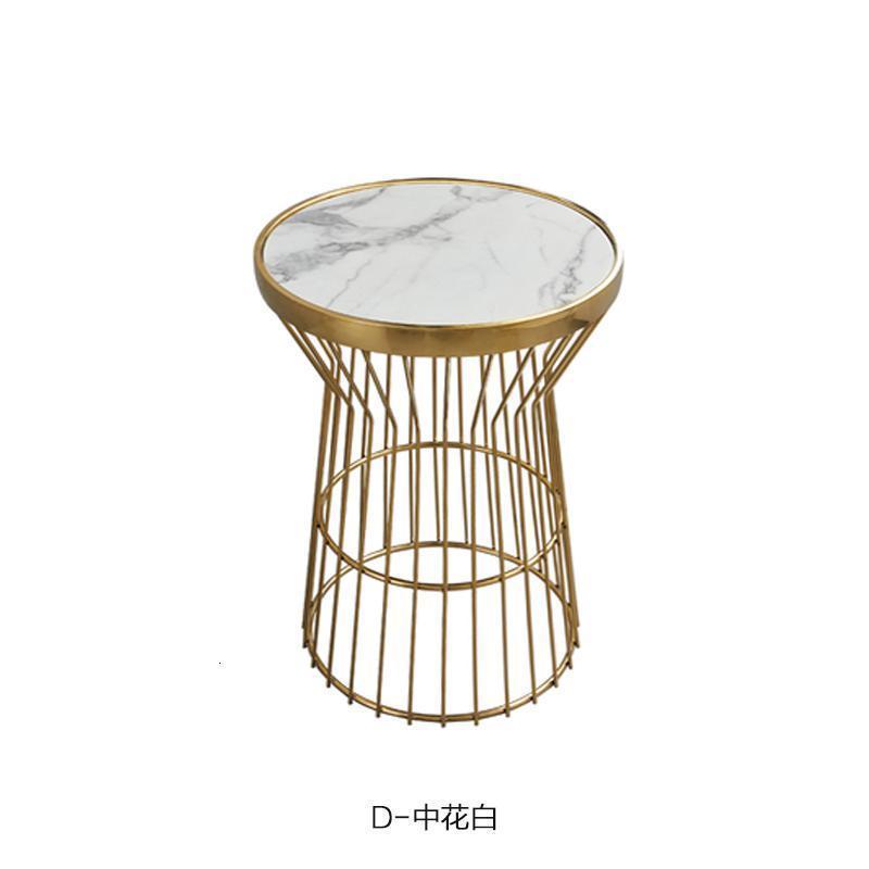 森美人意式简轻奢不锈钢大理石角几酒店小茶几边几沙发边柜客厅床头柜 D-中花白