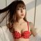 红色(单件) 32/70A[上薄下厚] 美背内衣少女文胸无钢圈薄款套装聚拢胸罩高中学生小胸蝴蝶结厚款