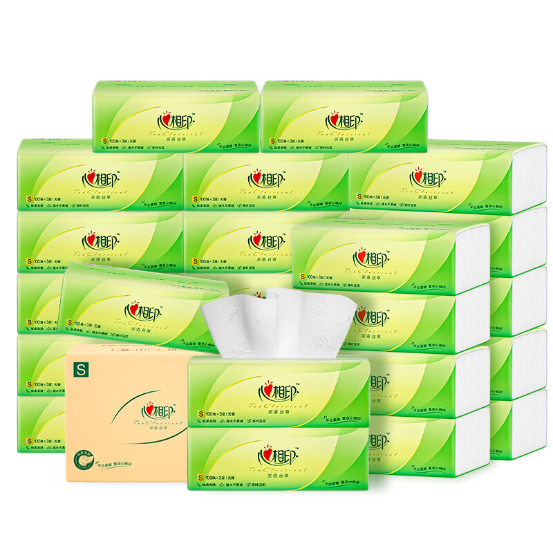 心相印 抽纸卫生纸家用实惠装大包纸巾抽纸面巾纸餐巾纸(计价单位:箱)
