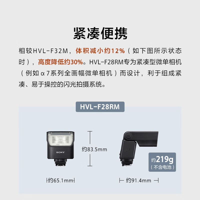 索尼(SONY)HVL-F28RM 智能闪光控制轻便型闪光灯高清大图