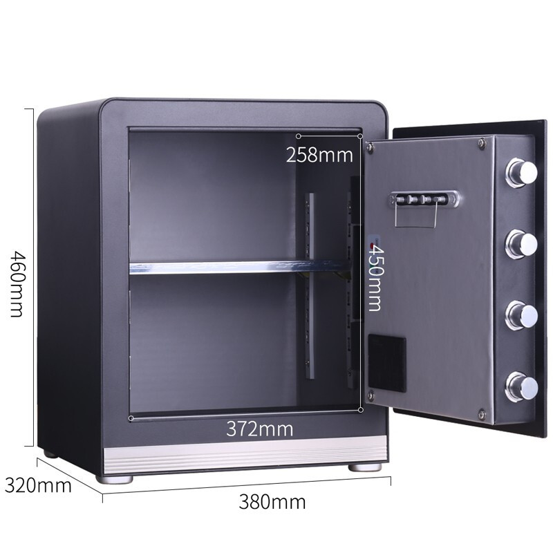 得力(deli) 4121指纹密码保管箱H470(黑色)(台)