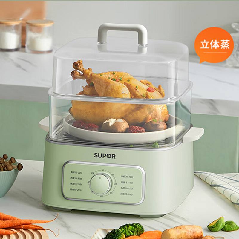 苏泊尔电蒸锅9.3L大容量不锈钢蒸片蒸煮多功能ZN23FK930高清大图