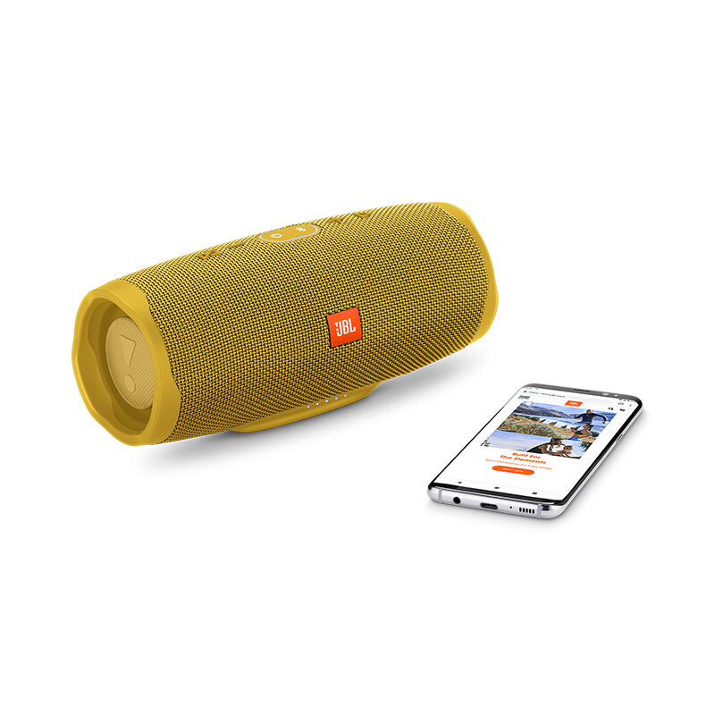JBL Charge4 音乐冲击波4 蓝牙小音箱 便携迷你音响 低音炮 防水设计 支持多台串联 黄色高清大图