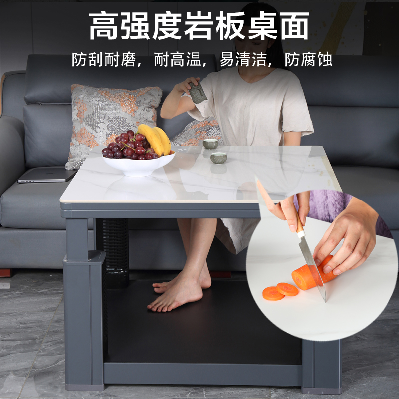 火焰山取暖桌正方形家用升降电暖桌方桌电暖桌烤火桌高清大图