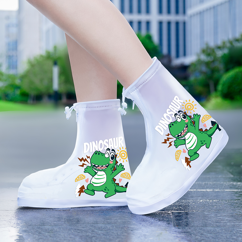 正雨儿童防水防污鞋学生方防暴雨雨鞋套加厚耐磨防沙防雪防水可爱9063高清大图