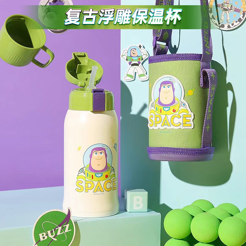抖音网红3D浮雕三眼仔款杯具熊BEDDYBEAR儿童保温杯带吸管儿童水杯316不锈钢宝宝儿童保温壶600m高清大图