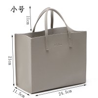 日本杂志款 森系灰色皮革防水手提袋子 小拎包 通勤手提包电脑包 小号