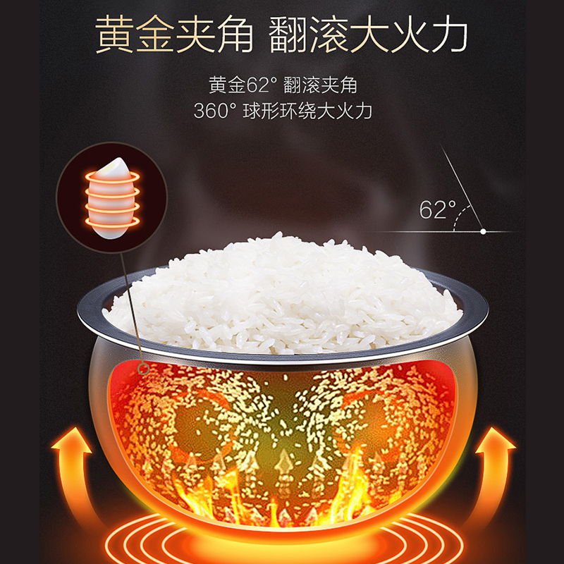 苏泊尔电饭煲家用5L升大容量多功能智能预约电饭锅蛋糕煮饭锅SF50FC973高清大图