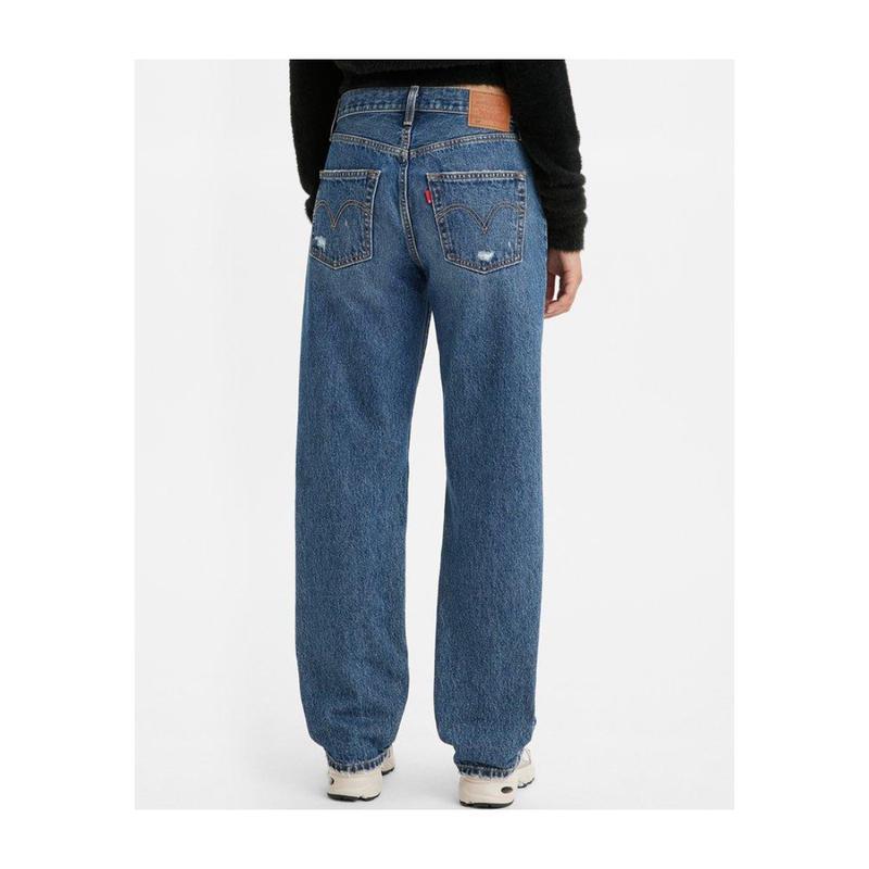 Levi’s李维斯女士个性徽标牛仔裤潮流百搭潮酷破洞裤直筒休闲裤长裤
