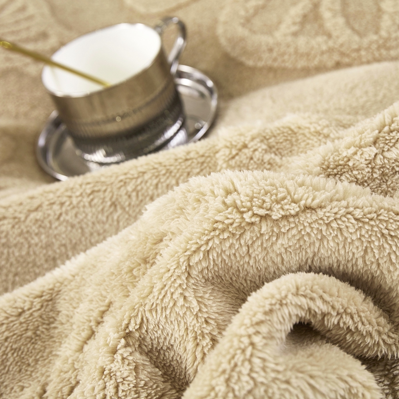 约克罗兰四季毛毯冬季双人加厚保暖200*230cm学生宿舍保暖毛毯塔芙蓉提花素雅毯高清大图