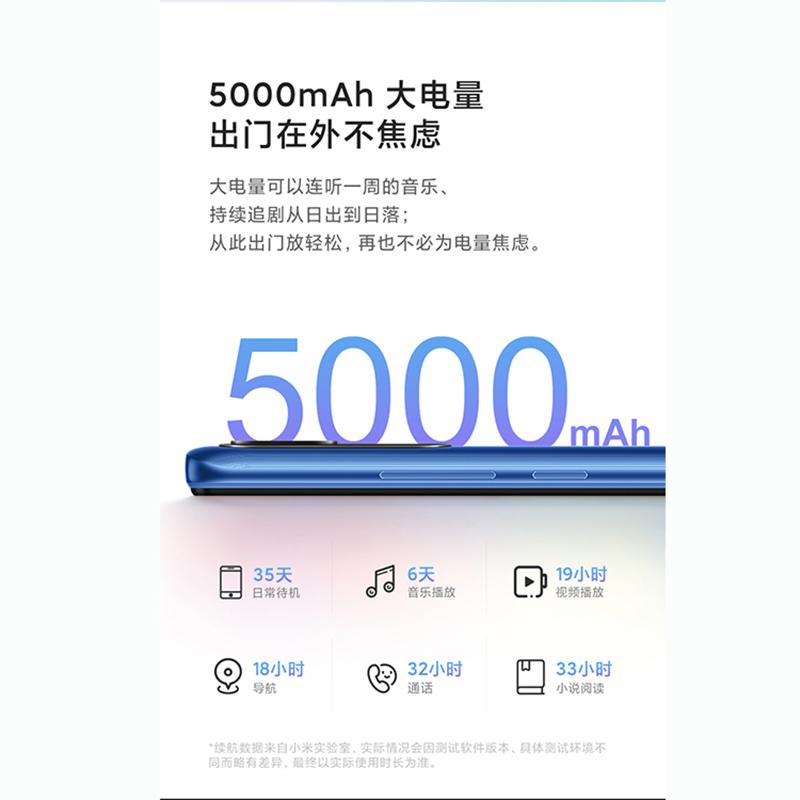 Redmi 10A 烟波蓝 4GB内存 64G存储 5000mAh大电量 1300万AI相机 八核处理器 指纹解锁 红米智能手机高清大图